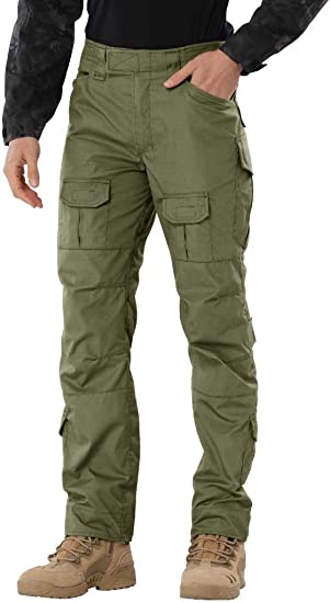 Men Pants Man Stretchy Summer Cargo Combat 7 Pockets Lightweight Work Pants