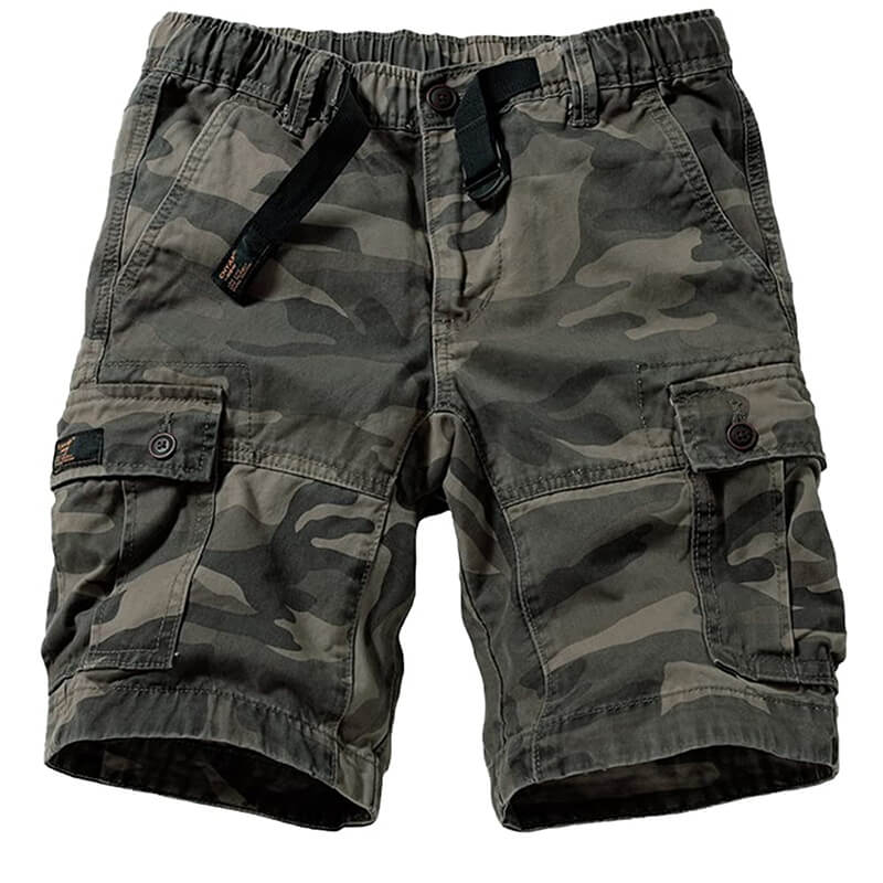 TRGPSG Men's Cotton Casual Multi Pocket Outdoor Camouflage Shorts Twill Camo Cargo Shorts