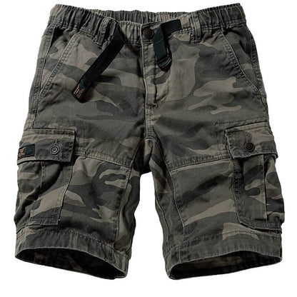 TRGPSG Men's Cotton Casual Multi Pocket Outdoor Camouflage Shorts Twill Camo Cargo Shorts