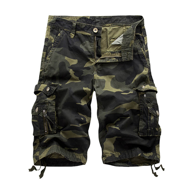 TRGPSG Men's Cargo Shorts Multi-Pocket Below Knee Cotton Work Shorts