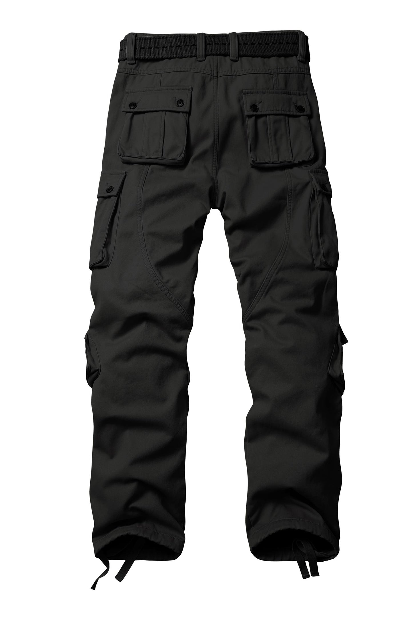 TRGPSG Men's Fleece Lined Outdoor Cargo Pants Winter Casual Work Ski Hiking Pants with 8 Pockets(No Belts)