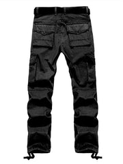 TRGPSG Men's Casual Relaxed Fit Cargo Pants, Outdoor Hiking Pants Cotton Twill Combat Pants