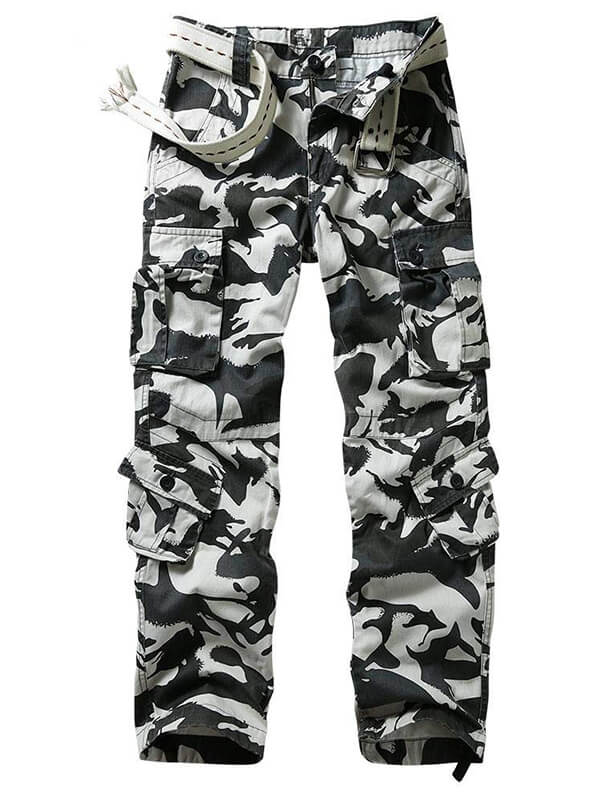 TRGPSG Men's Casual Relaxed Fit Cargo Pants Multi-Pocket Work Pants(No Belts)