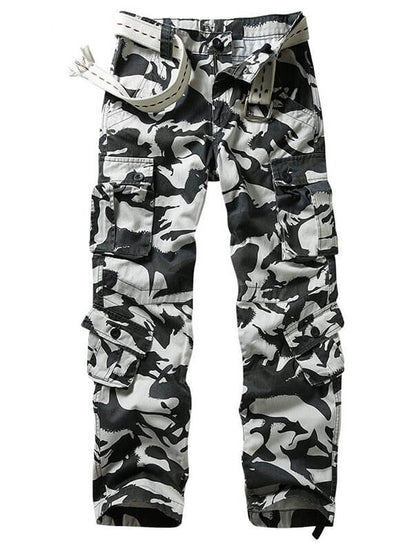 TRGPSG Men's Casual Relaxed Fit Cargo Pants Multi-Pocket Work Pants(No Belts)