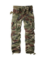 TRGPSG Men's Casual Relaxed Fit Cargo Pants with Pockets, Outdoor Camo Cotton Work Pants for Men