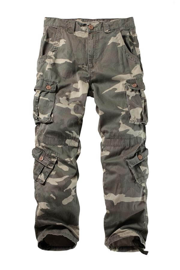 TRGPSG Men's Casual Relaxed Fit Cargo Pants Multi-Pocket Work Pants(No Belts)