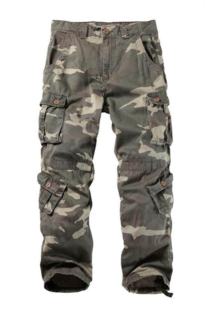 TRGPSG Men's Casual Relaxed Fit Cargo Pants Multi-Pocket Work Pants(No Belts)