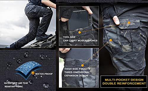 TRGPSG Men's Tactical Pants, Waterproof Hiking Pants, Military Ripstop Camo  Cargo Pants, Multi-Pocket Casual Work Pant, Cp Camo, 30 : :  Clothing, Shoes & Accessories