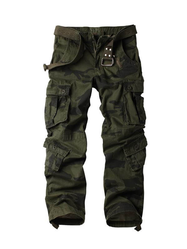 TRGPSG Men's Casual Relaxed Fit Cargo Pants Multi-Pocket Work Pants(No Belts)