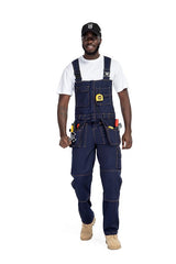TRGPSG Men's Bib Overall, Work Denim Jumpsuit, Zip-Front Coverall Workwear, Construction Pants with Multi Pockets