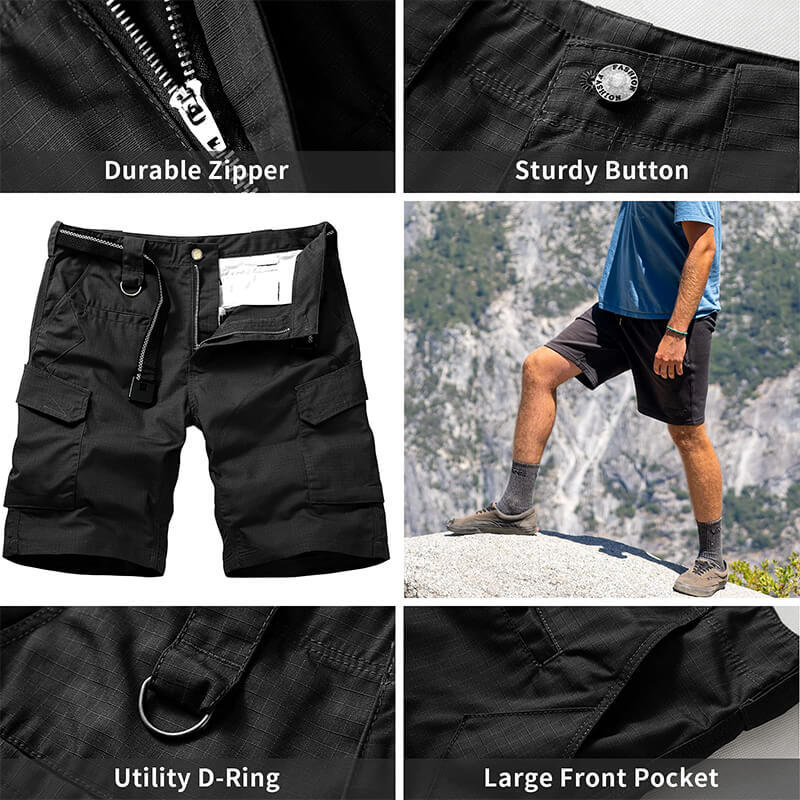 TRGPSG Tactical Shorts for Men Outdoor Hiking Camping Lightweight Breathable Cargo Shorts Elastic Waist Shorts