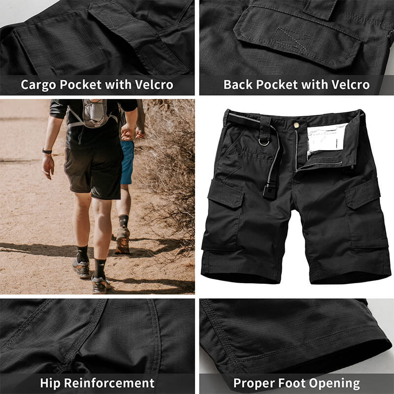 TRGPSG Tactical Shorts for Men Outdoor Hiking Camping Lightweight Breathable Cargo Shorts Elastic Waist Shorts