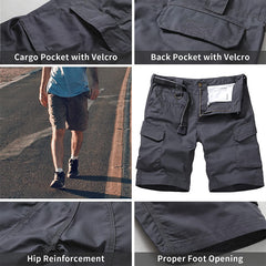 TRGPSG Tactical Shorts for Men Outdoor Hiking Camping Lightweight Breathable Cargo Shorts Elastic Waist Shorts