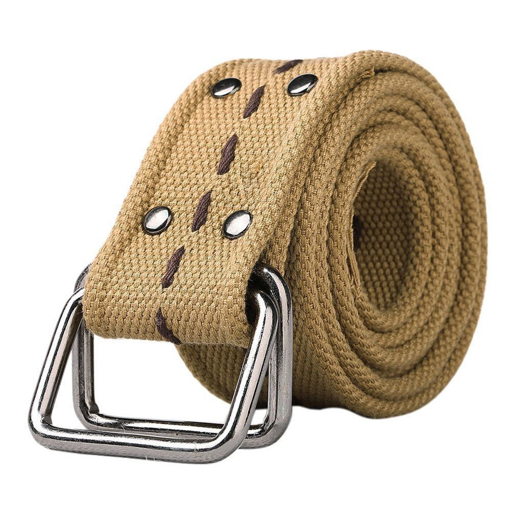 TRGPSG Men's Web Belt Solid Color Adjustable Strap Casual One Size Canvas Belt