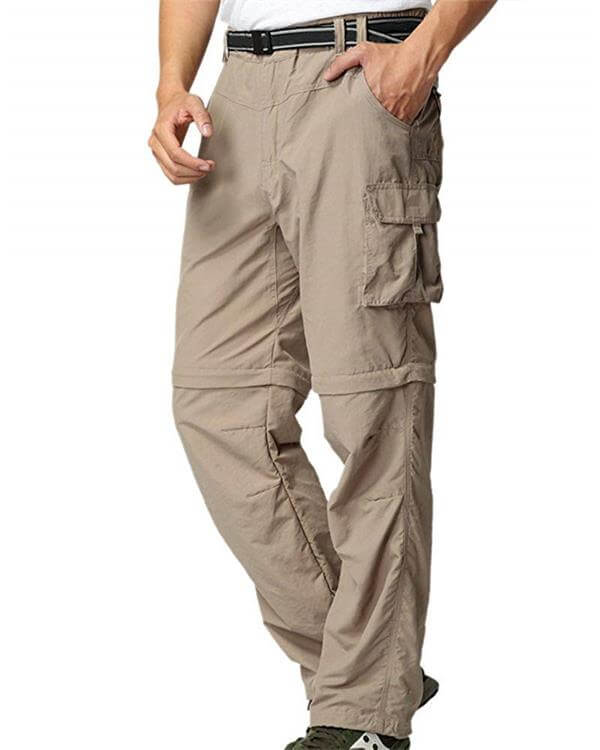 Men's Convertible Pants, Durable Zip Off Cargo Combat Trousers Shorts