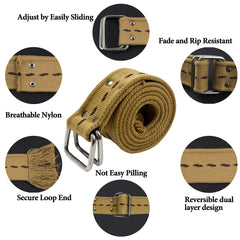 TRGPSG Men's Web Belt Solid Color Adjustable Strap Casual One Size Canvas Belt