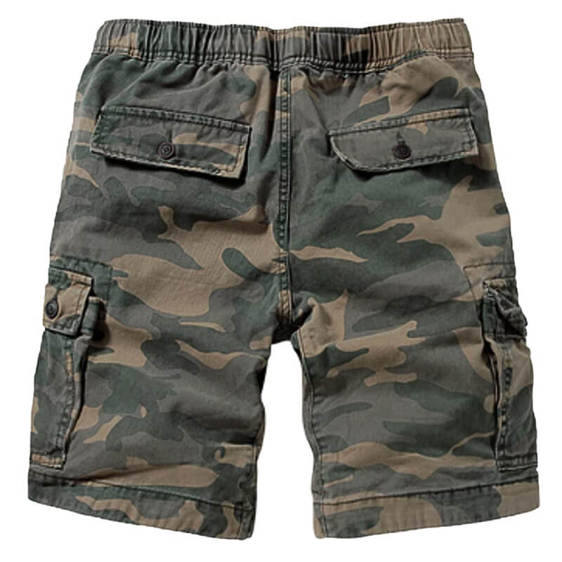 TRGPSG Men's Cotton Casual Multi Pocket Outdoor Camouflage Shorts Twill Camo Cargo Shorts