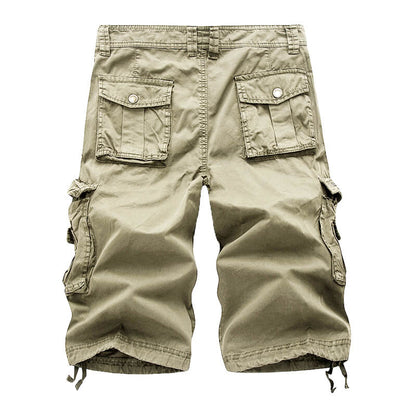 TRGPSG Men's Cargo Shorts Multi-Pocket Below Knee Cotton Work Shorts