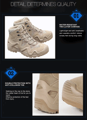 TRGPSG Men’s Tactical Boots Waterproof Military Work Boots Desert Boots Black