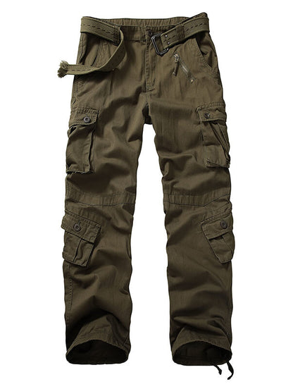 TRGPSG Men's Casual Relaxed Fit Cargo Pants Multi-Pocket Work Pants(No Belts)