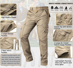 TRGPSG Men's Tactical Pants Military Combat Outdoor Work Trousers with Multi Pocket