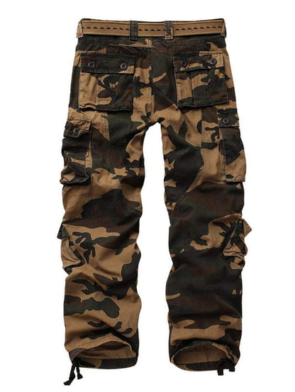 TRGPSG Casual Camo Cargo Pants Multi Pocket Work Pants(No Belts)