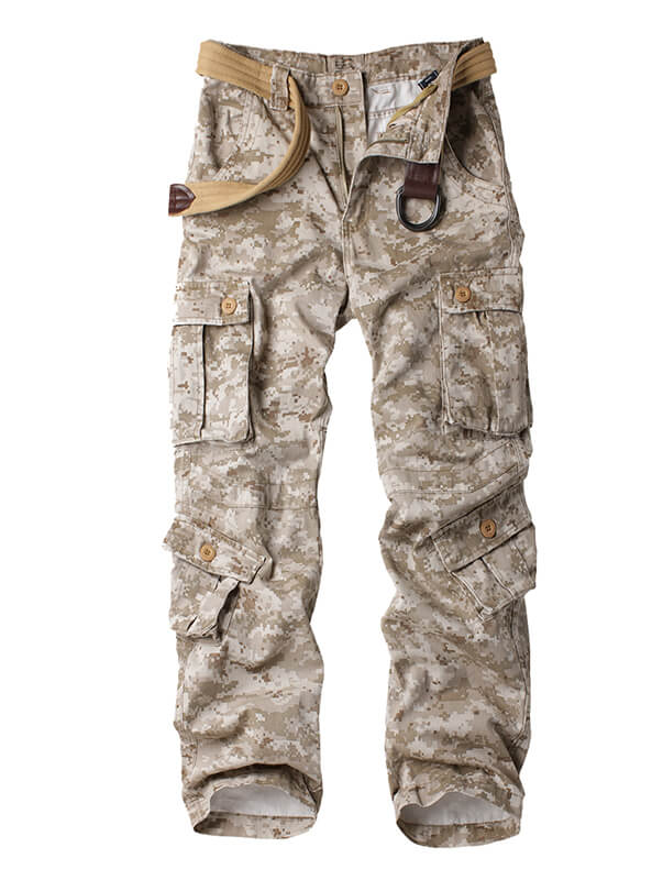 TRGPSG Casual Camo Cargo Pants Multi Pocket Work Pants(No Belts)