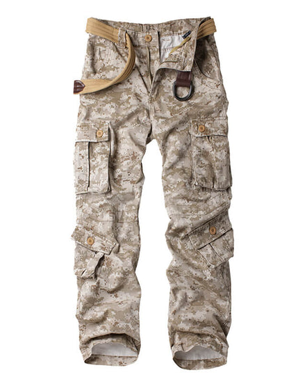 TRGPSG Casual Camo Cargo Pants Multi Pocket Work Pants(No Belts)