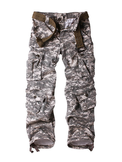 TRGPSG Casual Camo Cargo Pants Multi Pocket Work Pants(No Belts)