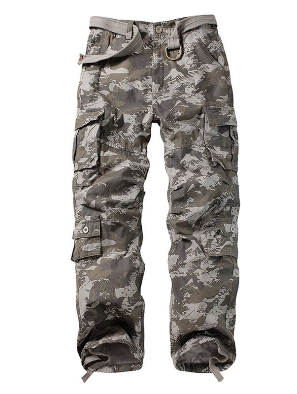 TRGPSG Casual Camo Cargo Pants Multi Pocket Work Pants(No Belts)