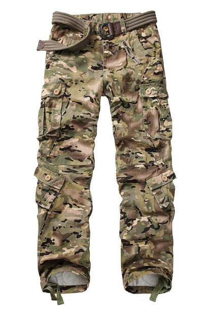 TRGPSG Men's Casual Relaxed Fit Cargo Pants Multi-Pocket Work Pants(No Belts)