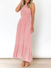 Sleeveless flowing A-line midlength dress