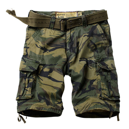 TRGPSG Men's Lightweight Multi Pocket Cotton Casual Cargo Shorts
