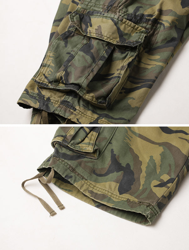 TRGPSG Men's Lightweight Multi Pocket Cotton Casual Cargo Shorts