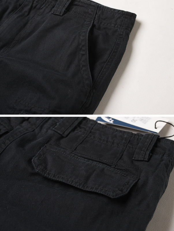 TRGPSG Men's Lightweight Multi Pocket Cotton Casual Cargo Shorts
