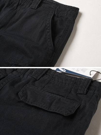 TRGPSG Men's Lightweight Multi Pocket Cotton Casual Cargo Shorts