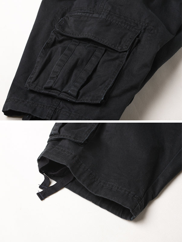 TRGPSG Men's Lightweight Multi Pocket Cotton Casual Cargo Shorts