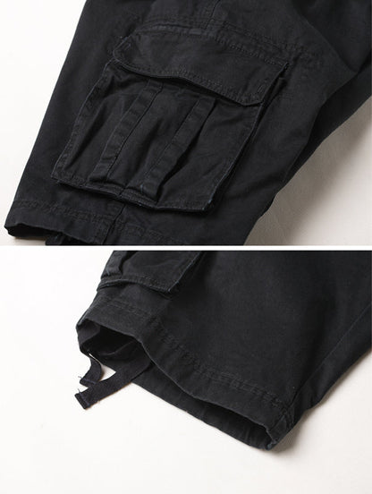 TRGPSG Men's Lightweight Multi Pocket Cotton Casual Cargo Shorts