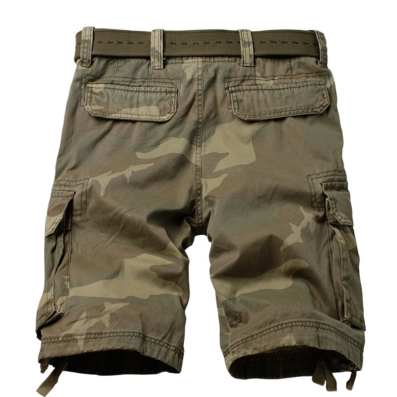 TRGPSG Men's Lightweight Multi Pocket Cotton Casual Cargo Shorts