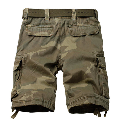 TRGPSG Men's Lightweight Multi Pocket Cotton Casual Cargo Shorts