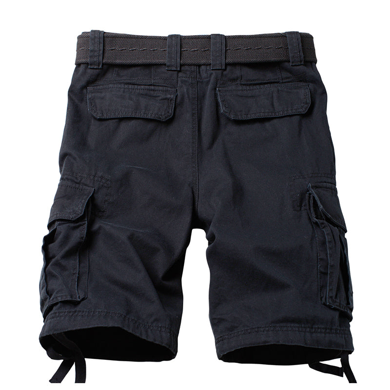 TRGPSG Men's Lightweight Multi Pocket Cotton Casual Cargo Shorts