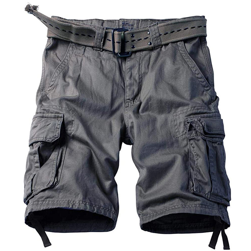 TRGPSG Men's Lightweight Multi Pocket Cotton Casual Cargo Shorts