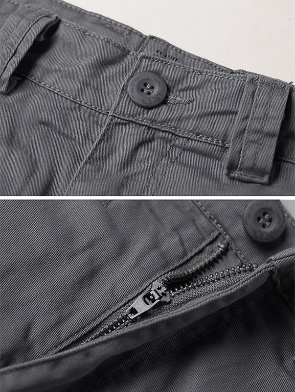 TRGPSG Men's Lightweight Multi Pocket Cotton Casual Cargo Shorts