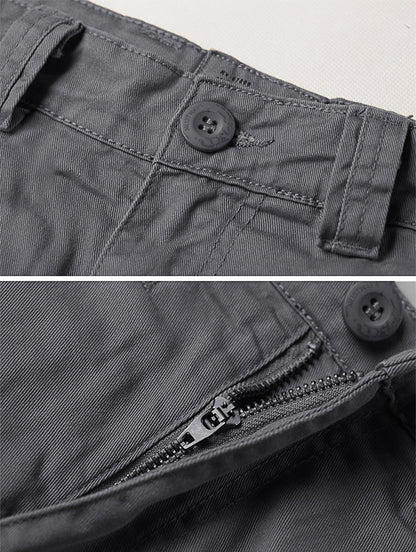 TRGPSG Men's Lightweight Multi Pocket Cotton Casual Cargo Shorts