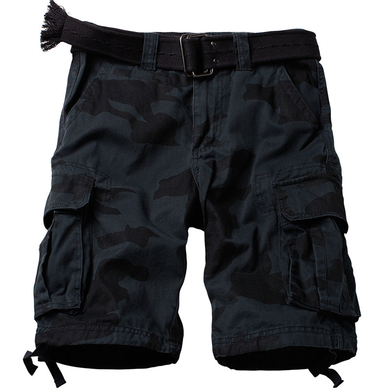 TRGPSG Men's Lightweight Multi Pocket Cotton Casual Cargo Shorts
