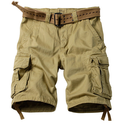 TRGPSG Men's Lightweight Multi Pocket Cotton Casual Cargo Shorts